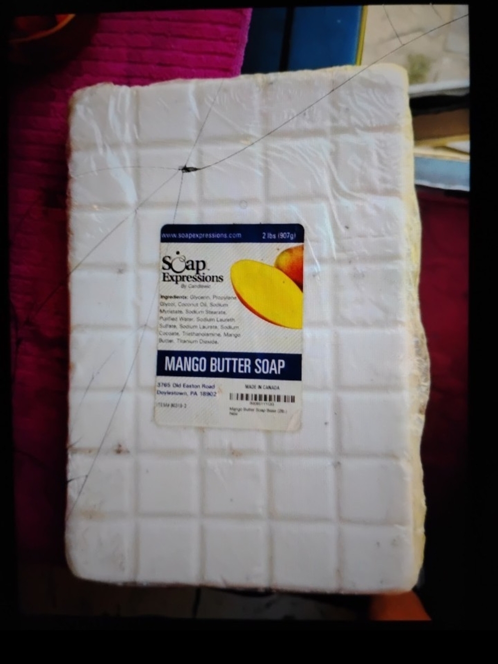 Expressions Mango Butter Soap - White with Yellow Accent